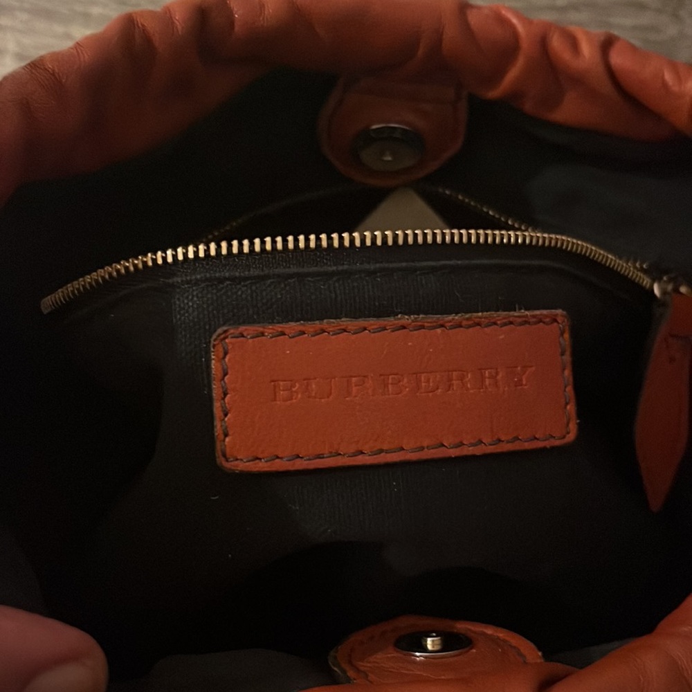 Authentic Burberry, Drawstring, Leather Shoulder … - image 5